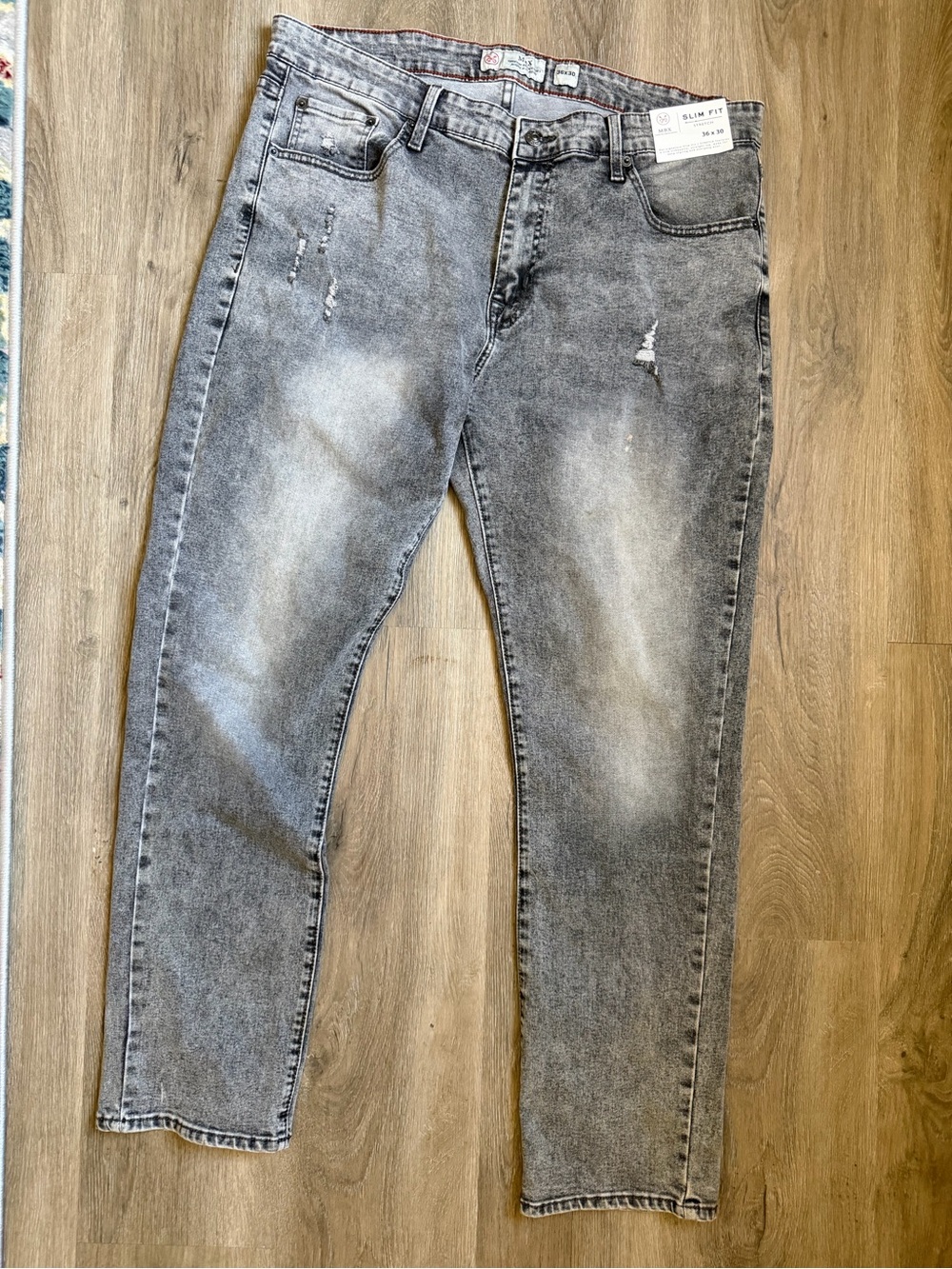 Slim Fit Men's Washed Gray Jeans - Modern Slim Cut